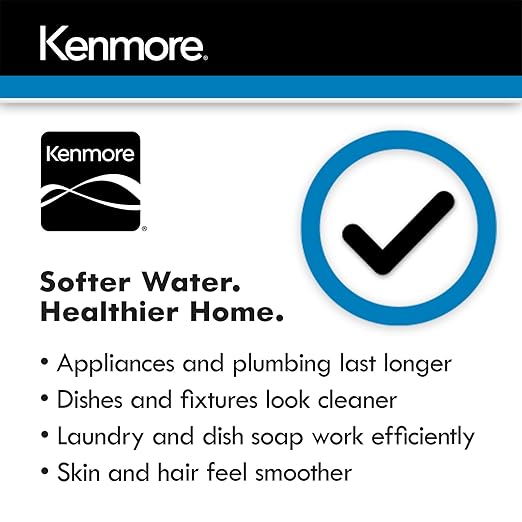Kenmore 420 Water Softener System – 40,000 Grain Capacity with Salt Saving Technology – Whole Home Hard Water & Iron Reduction – Compact, Easy Install