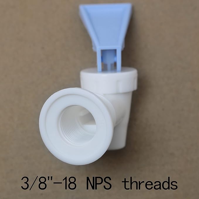 Water Cooler Faucet 2PCS White Plastic Water Cooler Spigots Reusable Spigot Spout Leak Proof Water Beverage Lever Pour Valve Water Crock Water Tap Blue and Red (Red Safety Lock)