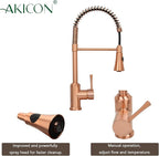 Akicon Single Handle Pull-Down Copper Kitchen Faucet with Spring Spout - Including 5Years Warranty Akicon (AK566)