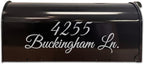 VWAQ Mailbox Address Decal Set of 2 - Insert Street Name & Address Personalized Decals CMB7 (Silver, 19"W X 6.5"H)