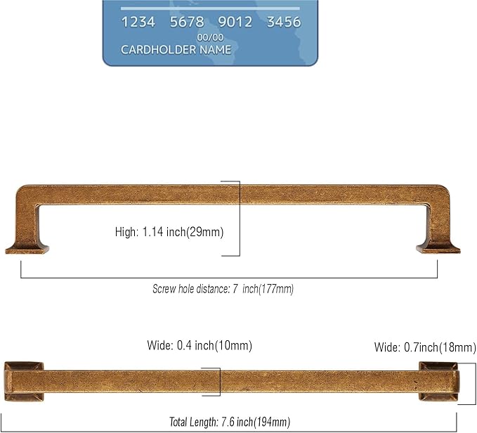 6 Pack Antique Brass Cabinet Pulls 7 Inch Kitchen Cabinet Handles Vintage Drawer Pulls Kitchen Handles for Cabinets Retro Dresser Pulls Drawer Handle