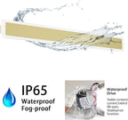 Aipsun Outdoor Wall Sconce 30W LED Modern Porch Patio Wall Light Fixture Gold Exterior Wall Lights Long Strip Frosted White Acrylic 3000K for House Living Room Corridor(2 Packs)