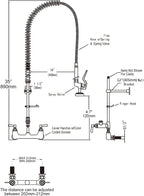 Commercial Sink Faucet with Sprayer 36 inch Commercial Faucet Pre Rinse Sprayer 8 inch Wall Mount Center with 12 inch Add on Spout