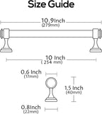 Alzassbg 5 Pack Polished Chrome Cabinet Pulls, 10 Inch(254mm) Hole Centers Cabinet Handles Kitchen Hardware Straight Bar for Cabinets and Drawer AL3082CP