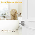 HOSOM Privacy Door Handles for Bedroom and Bathroom, Door Handle Interior Door Levers Keyless Reversible Square Door Locks, Satin Nickel, 1 Pack