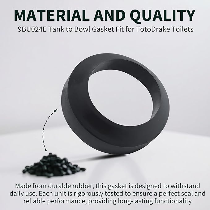 9BU024E Tank to Bowl Gasket Fit for TotoDrake Toilets, Compatible with Most 3" Two-Piece Models, Toilet Tank Gasket Replacement Gasket for Toto ToiletPart, 1 Pc