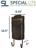 Special Lite Floral Vertical Wall Mount Mailbox - Copper Cast Aluminum Mailbox for Wall Mount - SVF-1001-CP