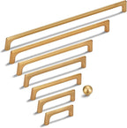 10 Pack 7.5 Inch(192mm) Hole Center Modern Brushed Champagne Bronze Cabinet Pull Handle Timeless Vanity Drawer Pull Handle Classic Cabinet Hardware for Kitchen Bathroom, Champagne(7.5x10)