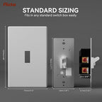 AIDA Digital Toggle Dimmer Switch for Dimmable LED, CFL & Incandescent Bulbs, Single Pole/3-Way, Screwless Wall Plate Included, UL Listed, No Neutral Wire Needed, Matte White (4 Pack)