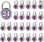 ZonRo Locks Combination Padlock, Fixed Dial Combination Padlock 24 Pack,3 Digit Code Standard Dial Combination, 2 in Wide. 3 in Height,Purple Turntable, Lock for Gym & Locker, School, Toolbox