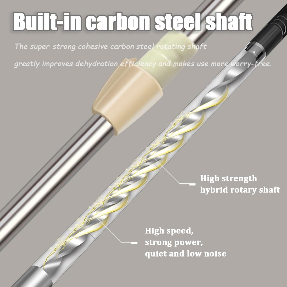 Spin Mop Replacement Mop Handle, 49-inch 360 Degrees Rotating Telescopic Replacement Mop Stick with Stainless Steel Disc for Spin Mop Bucket Cleaning System (Stainless Steel Disc, Blue)