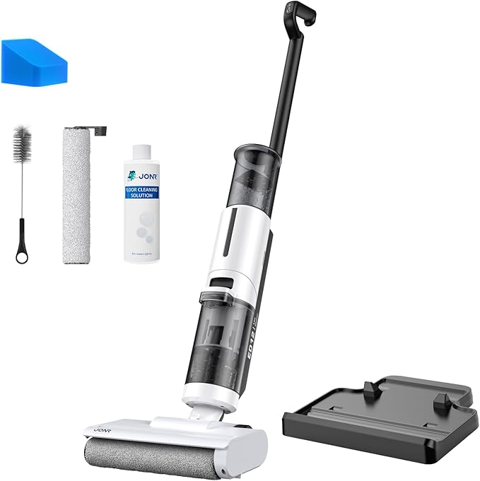 JONR ED12 Lite Wet Dry Vacuum Cleaner, Cordless Vacuum Mop with Self-Cleaning, 0.1” Edge Cleaning, Lightweight (7.7lbs), for Hard Floors & Pet Hair, Anti-Tangle Design