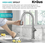 KRAUS® Allyn™ Traditional Industrial Pull-Down Single Handle Kitchen Faucet in Spot-Free Stainless Steel, KPF-4100SFS