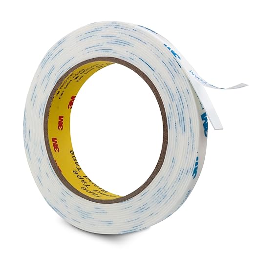 3M Double Sided Tape 0.5 in x 16.5ft PE Foam Tape Strips for Crafts Picture Hanging Poster Alarm Sensor Arts DIY Home Deco