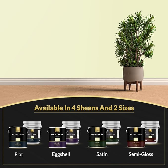 EVOLVE Signature Paint & Primer: Luxury Paint & Primer for Indoor & Outdoor Surfaces, Minimal Odor, Satin Sheen (Citrus Yellow, 5 Gallon)