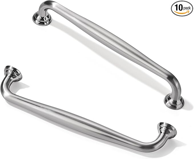 TUNNY 10 Pack Cabinet Handles-6.3"/160mm Screw Spacing Brushed Nickel Furniture Hardware Handles for Kitchen Cabinets Bedroom Dresser Wardrobe Cabinet Pulls