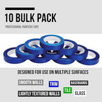 Lichamp 10-Piece Blue Painters Tape 1 inch, Blue Masking Tape Bulk Multi Pack, 1 inch x 55 Yards x 10 Rolls (550 Total Yards)