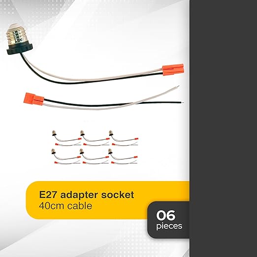 6 Pack Pigtail Light Socket Extender for E26 E27 Bulb Adapter with 15.75 Inch Cable