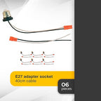 6 Pack Pigtail Light Socket Extender for E26 E27 Bulb Adapter with 15.75 Inch Cable