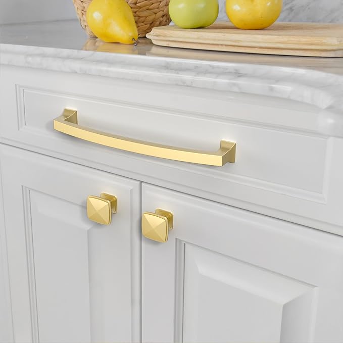 Asidrama 10 Pack 7 Inch(177mm) Brushed Gold Kitchen Cabinet Handles, Cabinet Pulls Kitchen Cabinet Hardware for Cupboard Drawer Pulls