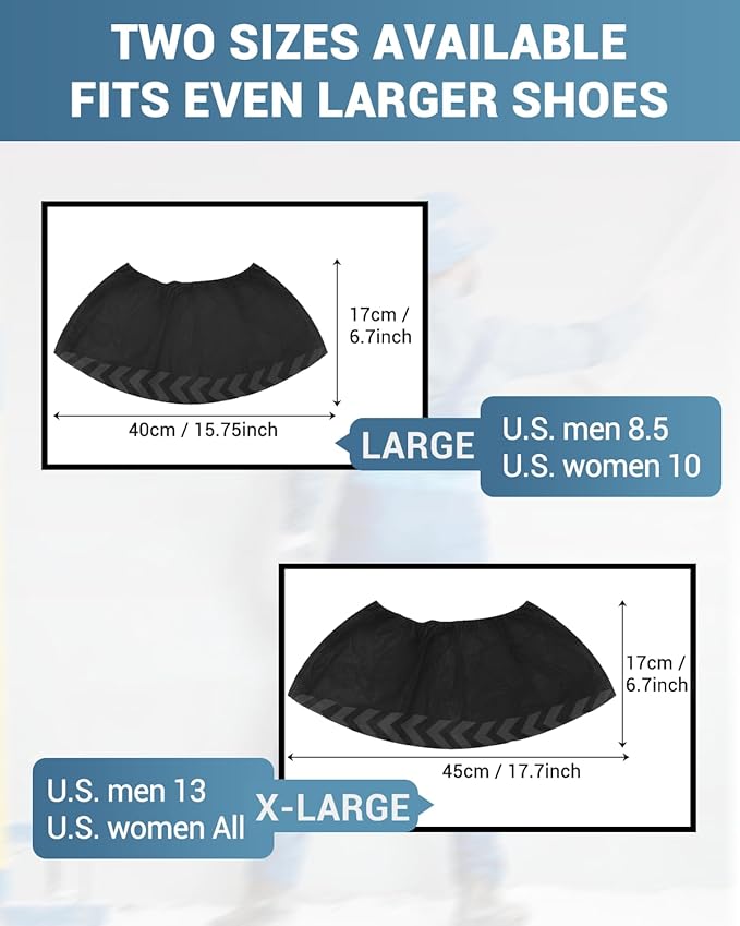 200 Count Shoe Covers Disposable Non-Slip, Premium Cloth Boot Covers, Slip-resistant, Durable, Breathable, Non-toxic, Recyclable