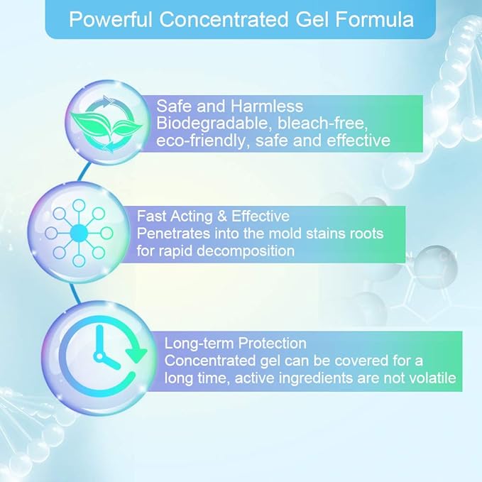 FOLLOWIN Mold and Mildew Bathroom Cleaner Gel 18oz, Household Stain Cleaner for Showers Tiles Grout Sealant Sinks