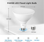 10 Pack PAR38 LED Outdoor Flood Light Bulbs, 100W Equivalent, 5000K Daylight White, Dimmable Waterproof LED Floodlight for Porch Yard Garage, E26 Base 1050LM, 13W, 15,000 Hrs