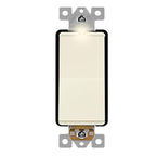 LIDER Minimalist Design Matte Finish Lighted 4-Way Decorator Light Switch, Four Way Frameless Rocker Switch, Residential/Commercial Grade, 15A 120V/277V, UL Listed, LS15-4W-LA, Light Almond
