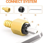 GASHER 70Pcs Carbon Steel Pipe Plug Fitting Internal Hex Thread Socket Pipe Plug Set, 1/8" 1/4" 3/8" 1/2" 3/4" NPT
