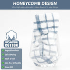 Nialnant 12PCS Kitchen Towels and Dishcloths Sets,100% Cotton Soft Absorbent Quick Drying Dish Towels for Kitchen,Washing Dishes-Little Blue Plaid,12 x 12 in