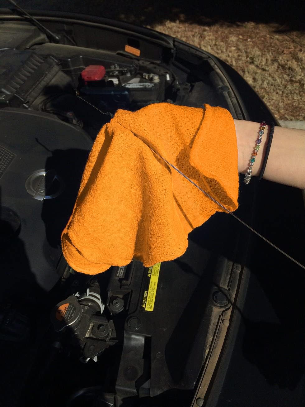 Avalon Towels Cotton Shop Rags – (Pack of 50) Size 12x14 Inches Cleaning Rags – Absorbent Shop Towels and Multipurpose Cleaning Towels for Automobiles, Industries, Garage and Homes (Orange)