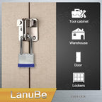 LanuBe Laminated Padlock 1-9/16inch (40mm) Long Shackle 24 Pack Keyed Alike, Blue Plastic Hoop, Bulk Locks for Warehouse, School