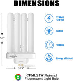 CFML27VLX Replacement Bulb for Verilux CFML27VLX 27 Watt Fluorescent Bulb, Natural Daylight,4-Pin GX10Q-4 Base, 6500K Daylight, 3 Pack