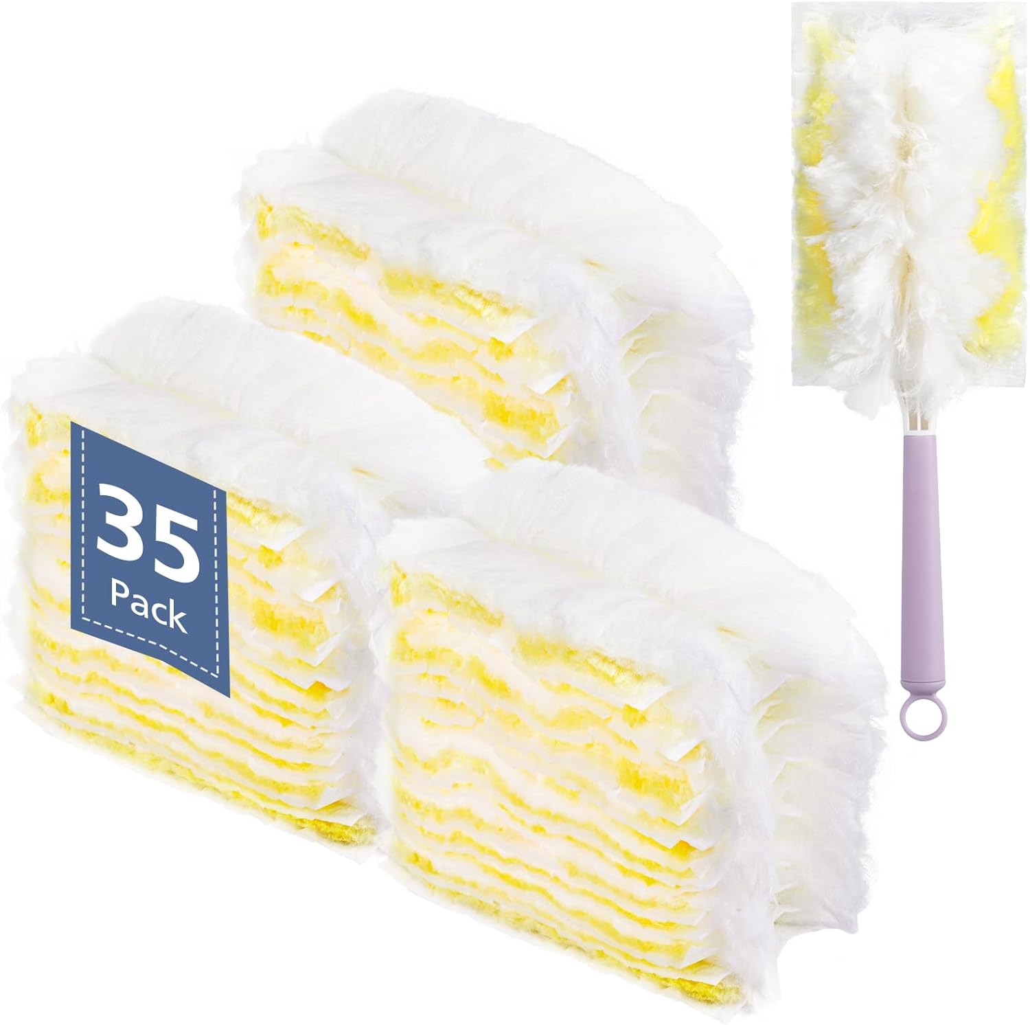 Duster Refills,35 Count Disposable Duster Refill Heavy Duty Dusters Refills Replacement Head,Yellow