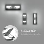 Ralbay 2 Lights Black Modern Bathroom Vanity Light Acrylic LED Modern Black Bathroom Wall Lighting Fixtures