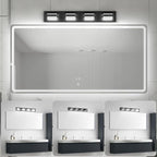 Ralbay Modern Black Vanity Light for Bathroom 4-Light 30inch Matte Black Modern LED Acrylic Bathroom Wall Lighting Fixtures Over Mirror