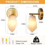 Alabaster Wall Sconces, Spanish Marble Wall Lamp, Modern Wall Sconce for Living Room, Hardwired Wall Lighting for Bedroom, Wall Light for Bathroom Hallway Stairs, Gold