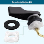 Hygie Rinse 2PACK Universal Metal Toilet Handle Replacement Kit Side Mount Compatible with American Standard/Mansfield/Gerber Toilet, Toilet Tank Flusher Lever with Flapper Chain, Matte Black