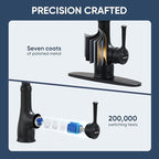 WEWE Vintage Kitchen Faucet with Pull Down Sprayer, Stainless Steel 1 or 3 Hole High Arc Single Handle Antique Sink Faucet for Classic Modern Ktichen, Matte Black