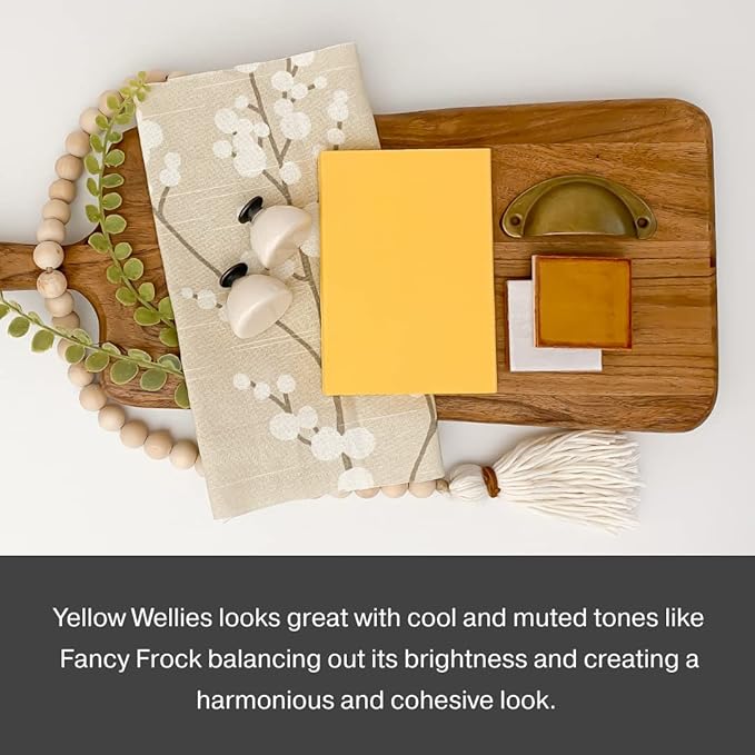 Country Chic All-in-One Chalk Paint for Furniture, Cabinets, Home Decor, Eco-Friendly, Matte Finish, Built-In Primer & Top Coat for Wood, Metal - Yellow Wellies (Yellow) - 8 oz (237 ml)