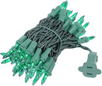 Novelty Lights 11 Feet 50 Bulbs Traditional Incandescent Mini Lights, Green on Green Wire with 2.5" Spacing, Commercial Grade and UL Listed for Indoor/Outdoor Use, End-to-End Connectable