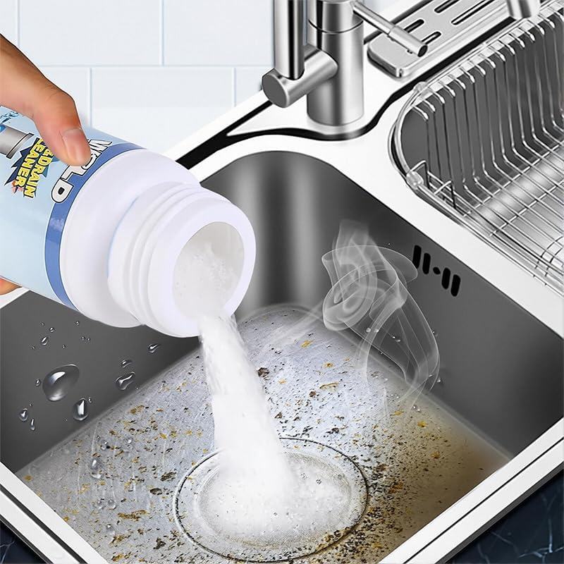 Wild Sink and Drain Cleaner Powder | Rapid-Foam Fast-Acting Pipe Declogger for Kitchen, Bathroom, Toilet, Shower Drain Maintenance | Powerful Foaming Cleaner (3.88oz/110g, Count, 2)