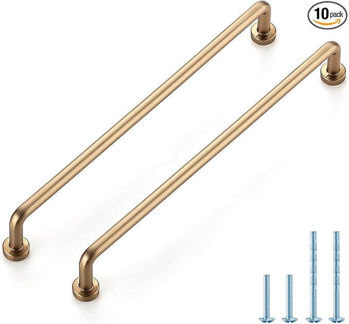 JOY DECOR Cabinet Pulls – 7-1/2 Inch Hole Center, Champagne Bronze, 10 Pack, Zinc Alloy Cabinet Handles for Drawers & Cupboard – Vintage Style Hardware for Kitchen, Bathroom, Dresser