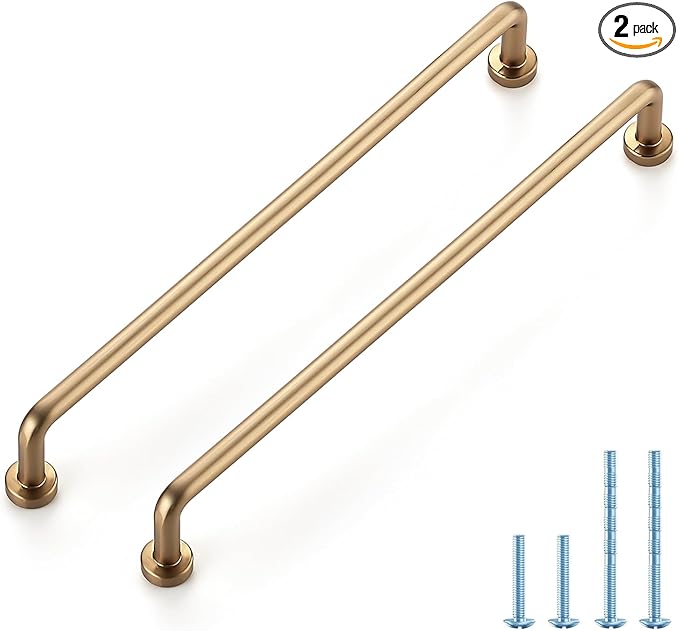 JOY DECOR Cabinet Pulls – 7-1/2 Inch Hole Center, Champagne Bronze, 2 Pack, Zinc Alloy Cabinet Handles for Drawers & Cupboard – Vintage Style Hardware for Kitchen, Bathroom, Dresser