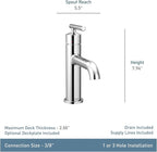 Moen Gibson Chrome One-Handle Single Hole Modern Bathroom Sink Faucet with Optional Deckplate, 6145