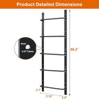 5-Rung Window Well Ladder Straight, Heavy Duty Steel Fire Escape Ladder, Basement Egress Wall Ladder 56.2" Lx17.9 W, Black