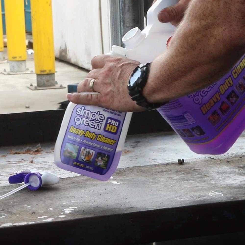 Simple Green Pro HD Purple Concentrated Cleaner & Degreaser - Heavy Duty, Professional, Automotive, Restaurant, Grills, Ovens (32 oz Spray @Heavy Strength and 1 Gal Concentrate Refill)