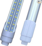 8Ft LED Ballast Bypass Bulbs 2 Pin,T8 LED Bulbs 8 Foot R17D Rotatable F96T12 HO LED Replacement Tube,144W T10 T12 8' Shop Lights,Double End Power 96", 18000LM Cold White 6500K,Clear Cover