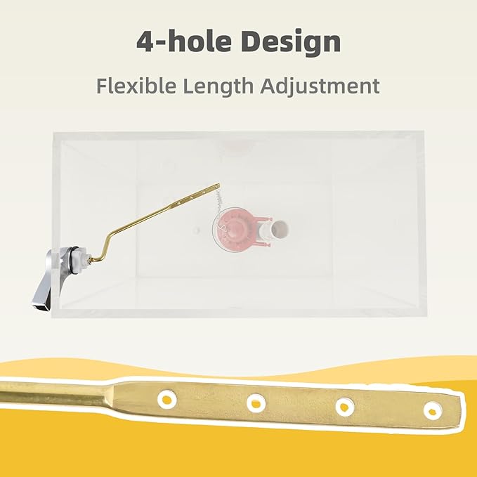 iFealClear Universal Side Toilet Flush Hnadle Replacement, Angle Mount Toilet Handle Replacement Compatible with Kohler, American Standard, TOTO, Mansfield, Solid Brass, Chrome