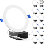 Sunco 12 Pack Recessed Lighting 6 Inch LED, Canless Ceiling Lights Slim with Junction Box, 850 LM, 14W (100W Equivalent), 6000K Daylight Deluxe, Dimmable, Wafer Thin, 50000 Lifetime Hours ETL.